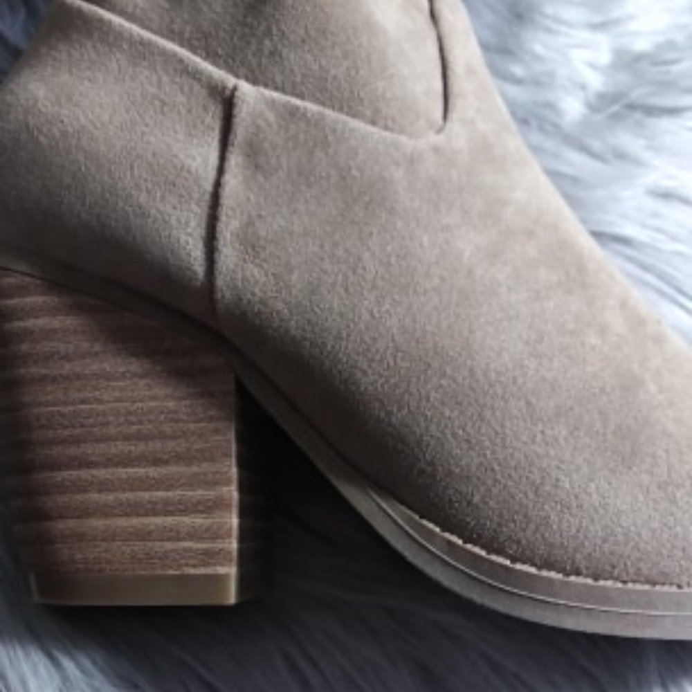 Womens Auburn Faux Leather Open Toe Stacked Heel - Picture 4 of 6